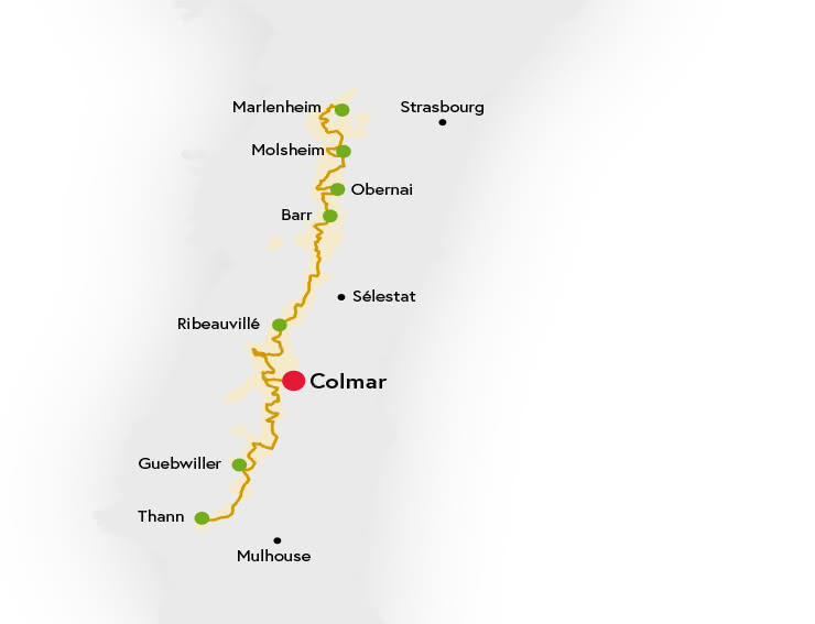 Carte Colmar Route des Vins